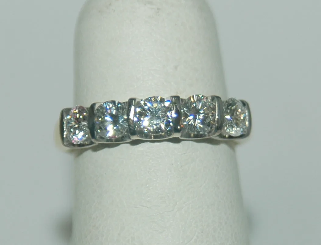 14K Two- Tone 1.00ct Diamond Anniversary Women's Wedding Band