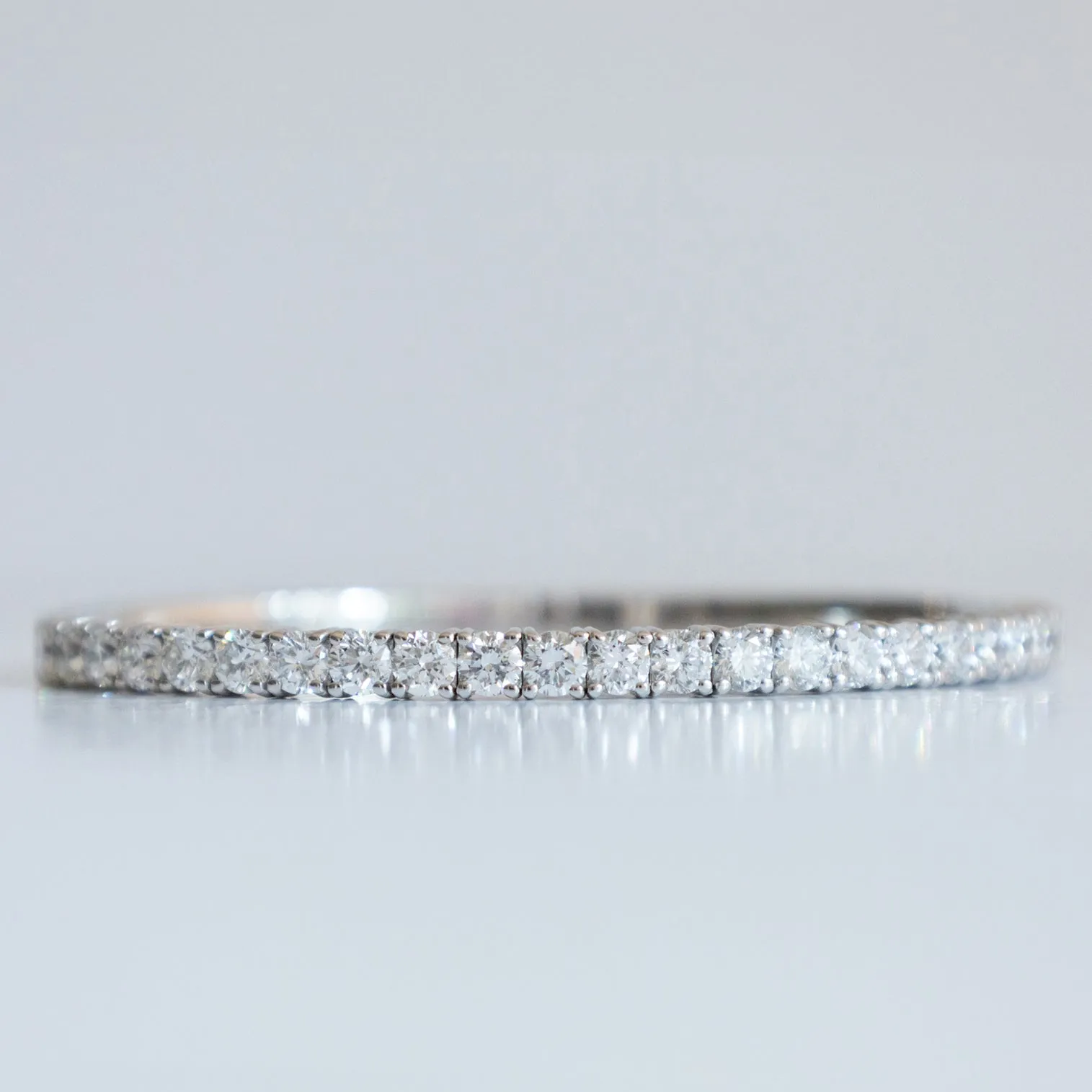 14K White Gold Flexible Bangle Tennis Bracelet with 5.46ct 3.8mm Lab-Grown Diamonds (E Color, VVS Clarity)