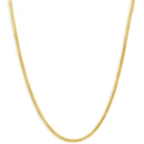 14k Yellow Gold 3.2MM Herringbone Necklace Women's 18" Chain