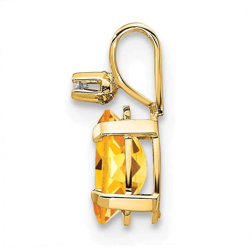 14k Yellow Gold Citrine Birthstone Pendant