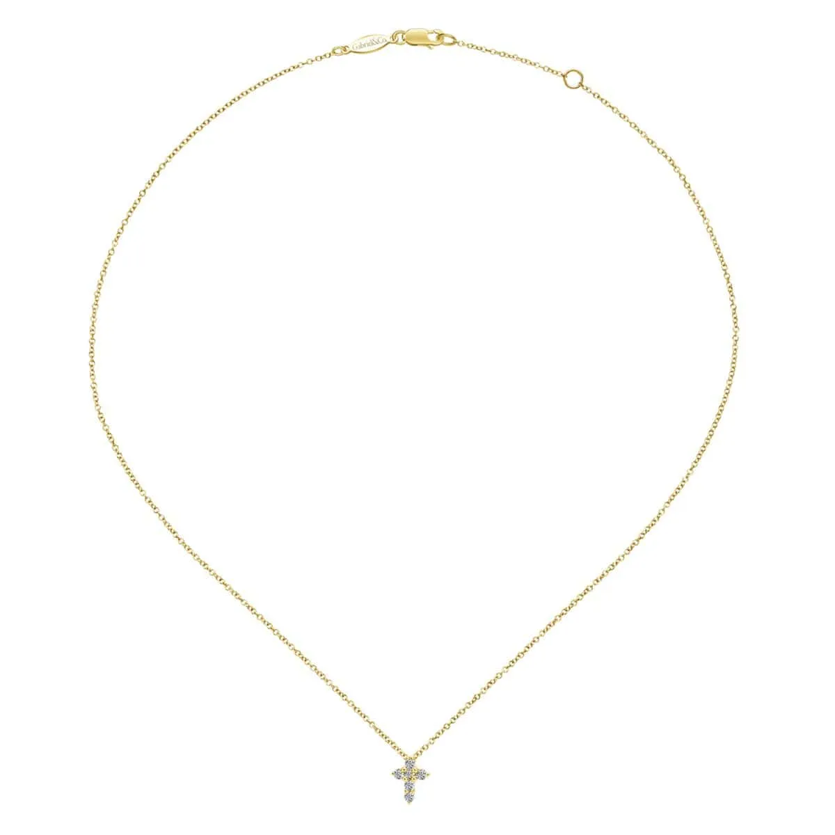 14K Yellow Gold Diamond Cross Pendant Necklace - NK1370Y45JJ