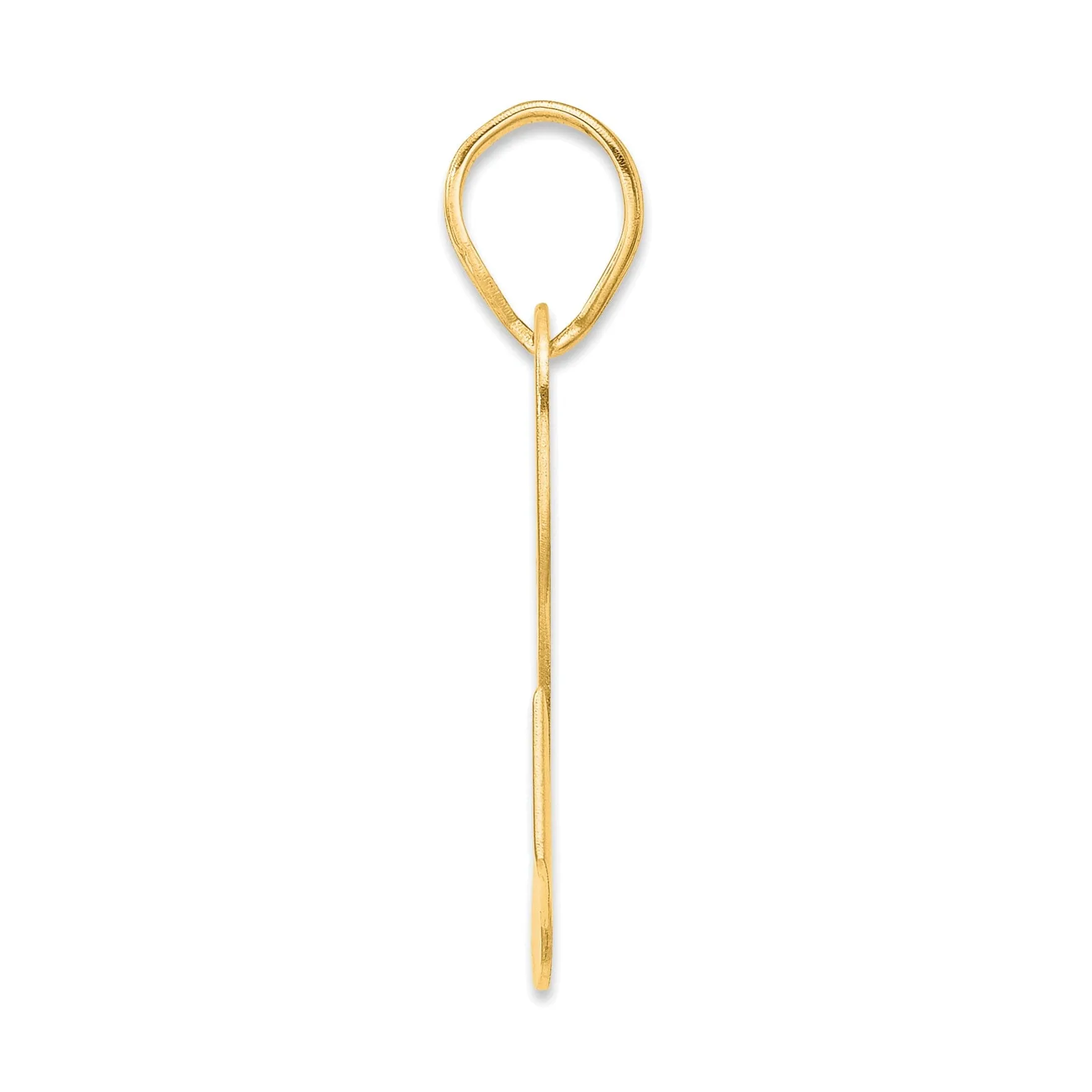 14k Yellow Gold Polished Finish Block Script Design Number 52 Charm Pendant