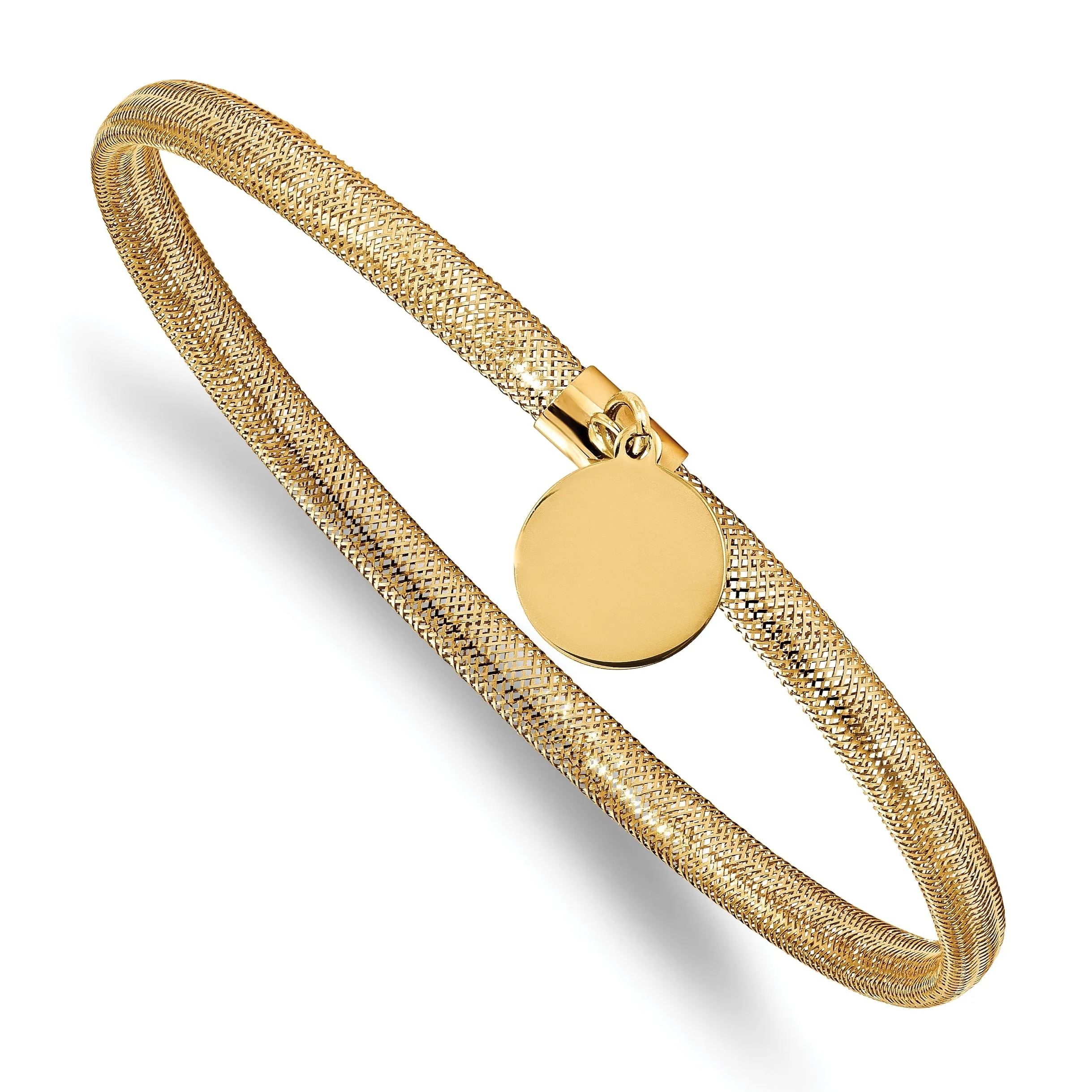14k Yellow Gold Stretch Dangle Charm Bracelet