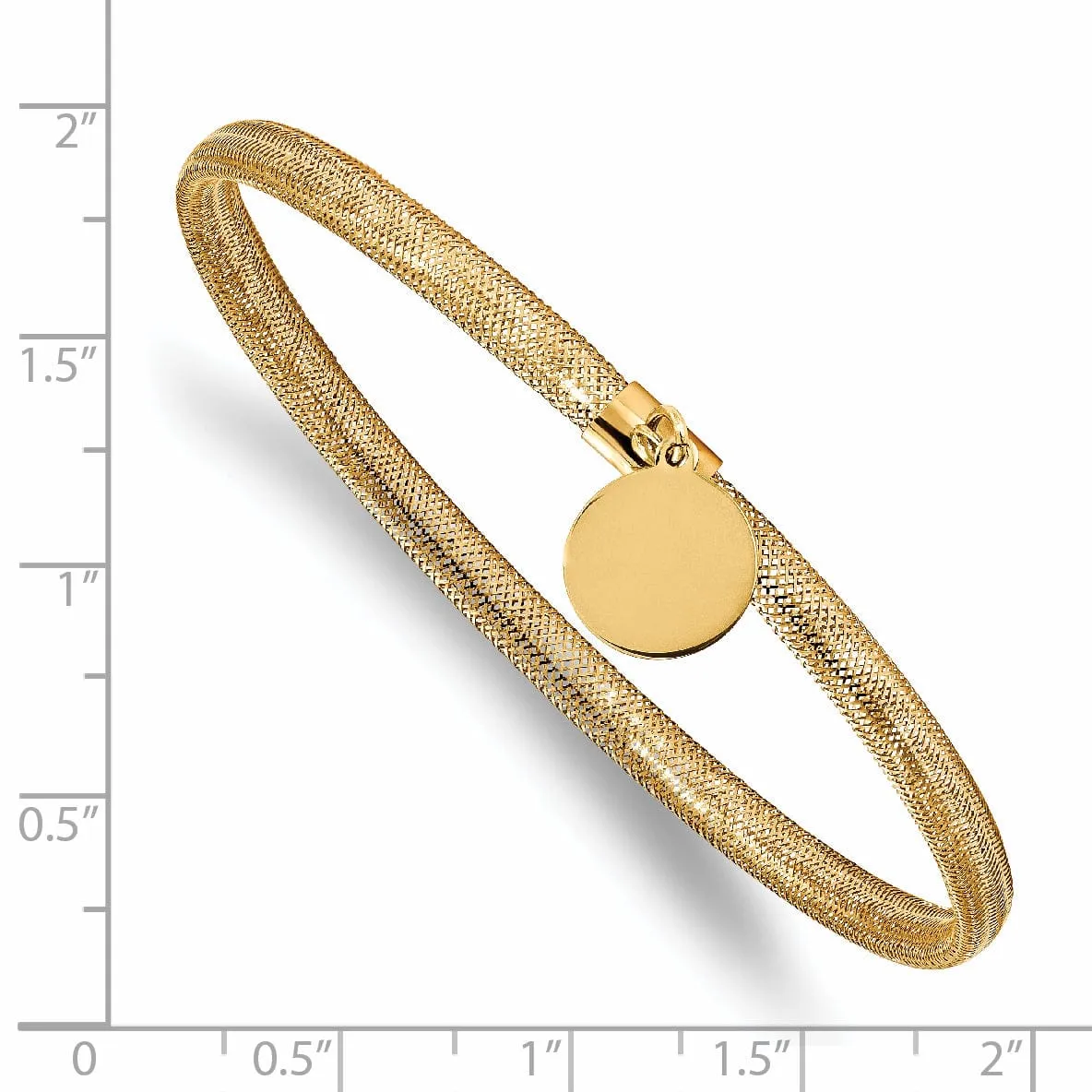 14k Yellow Gold Stretch Dangle Charm Bracelet