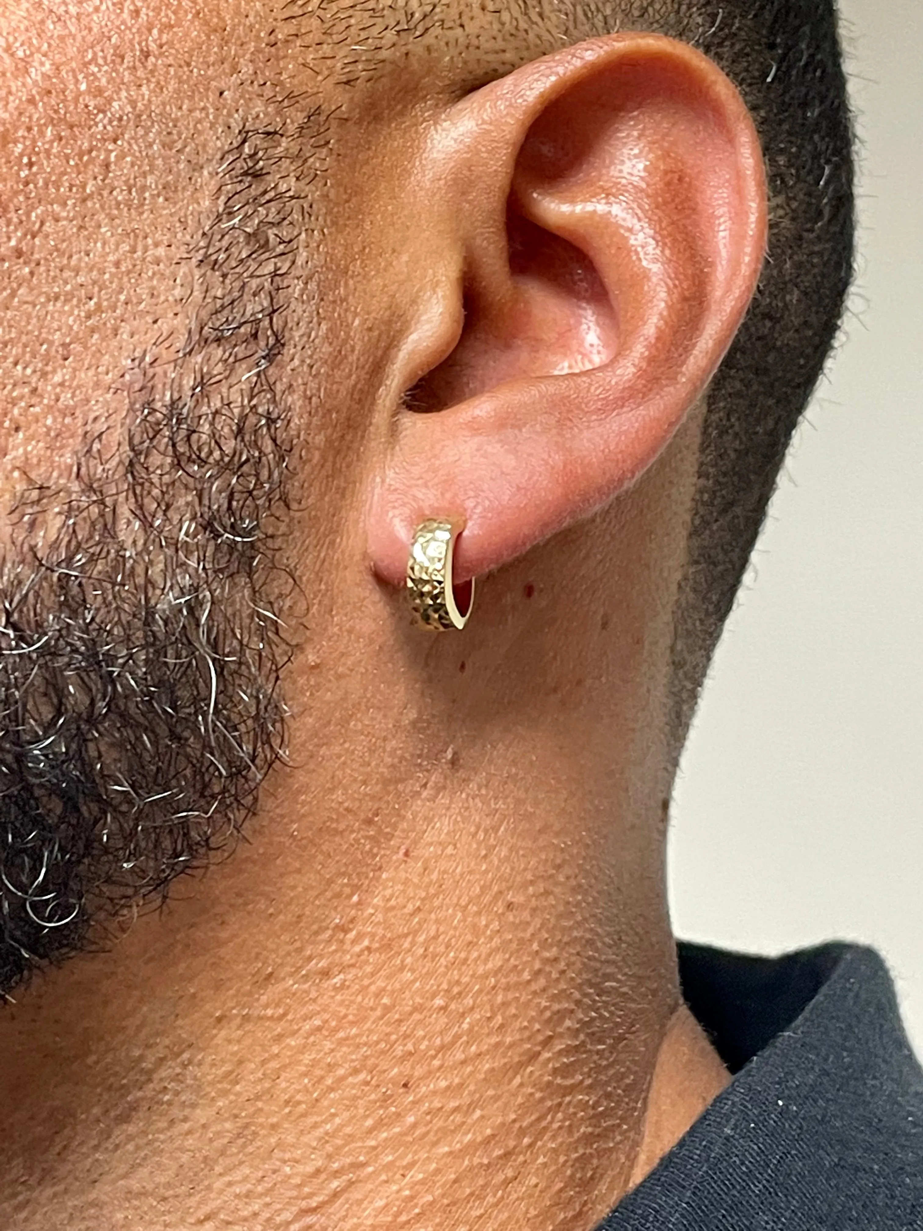 14k Yellow or Rose Gold Hinged Huggie Hoop Earrings (5mm), 1/2 inch (13mm)