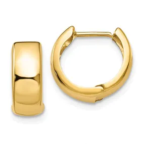 14k Yellow or Rose Gold Hinged Huggie Hoop Earrings (5mm), 1/2 inch (13mm)