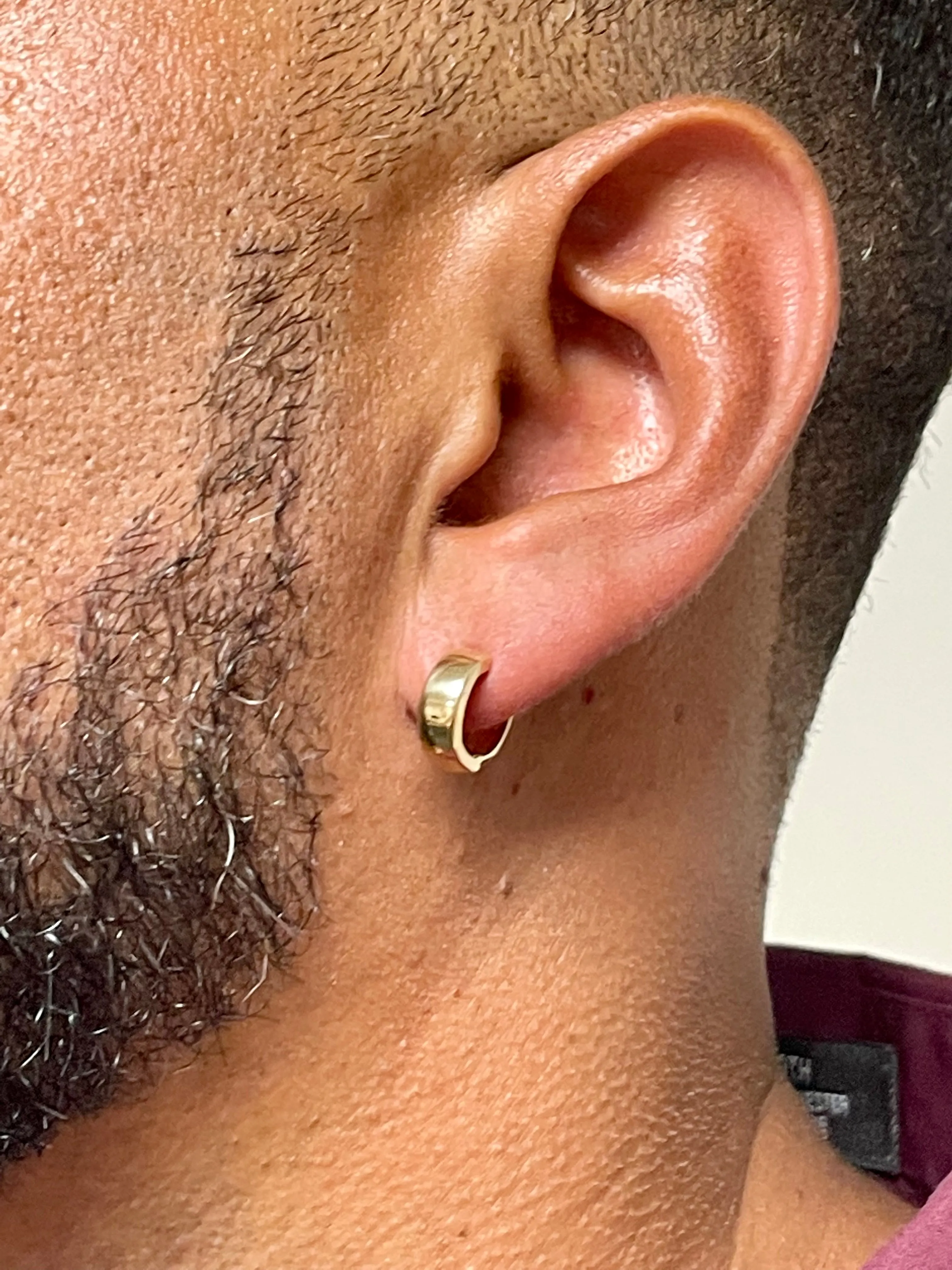 14k Yellow or Rose Gold Hinged Huggie Hoop Earrings (5mm), 1/2 inch (13mm)
