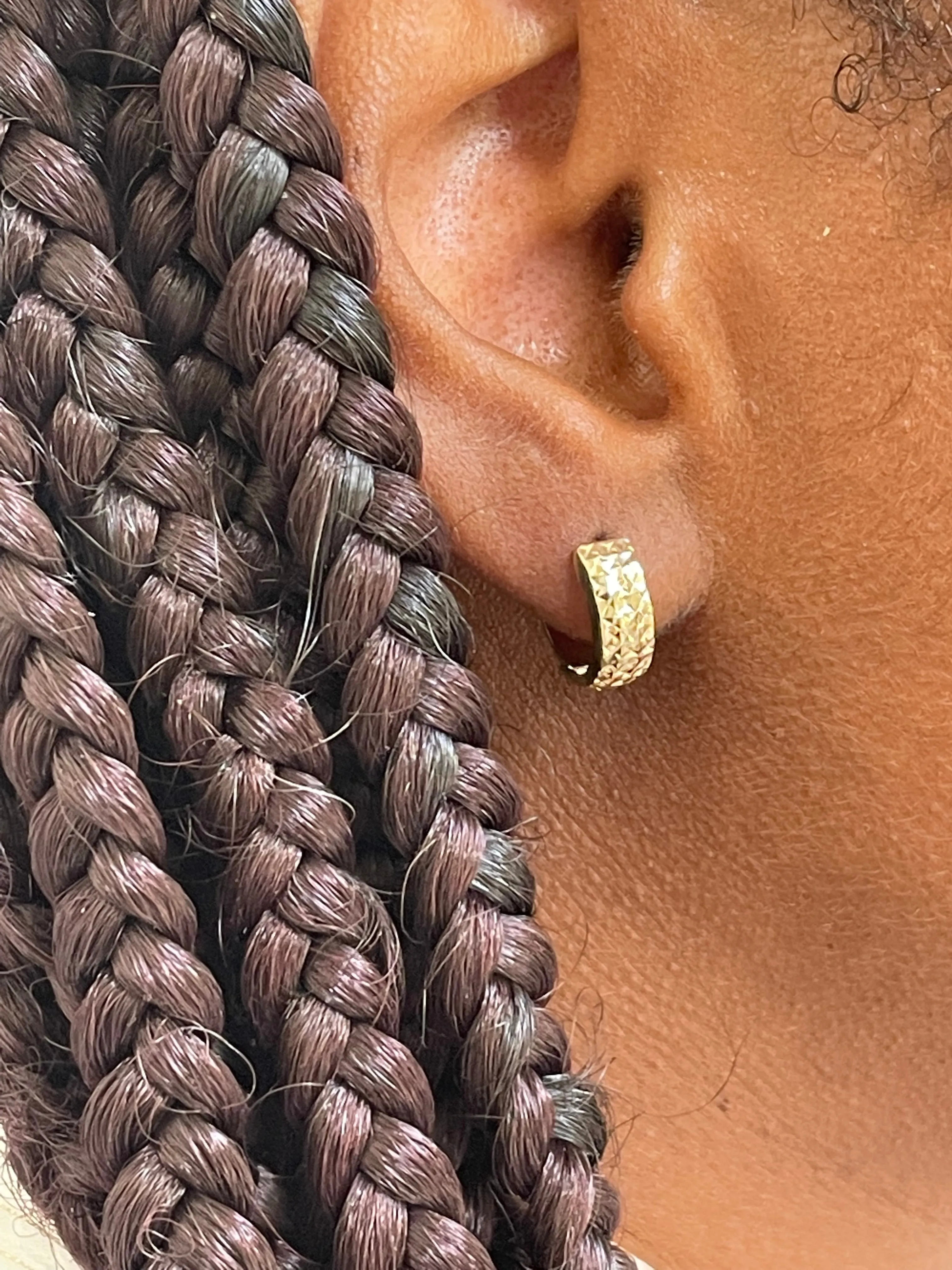 14k Yellow or Rose Gold Hinged Huggie Hoop Earrings (5mm), 1/2 inch (13mm)