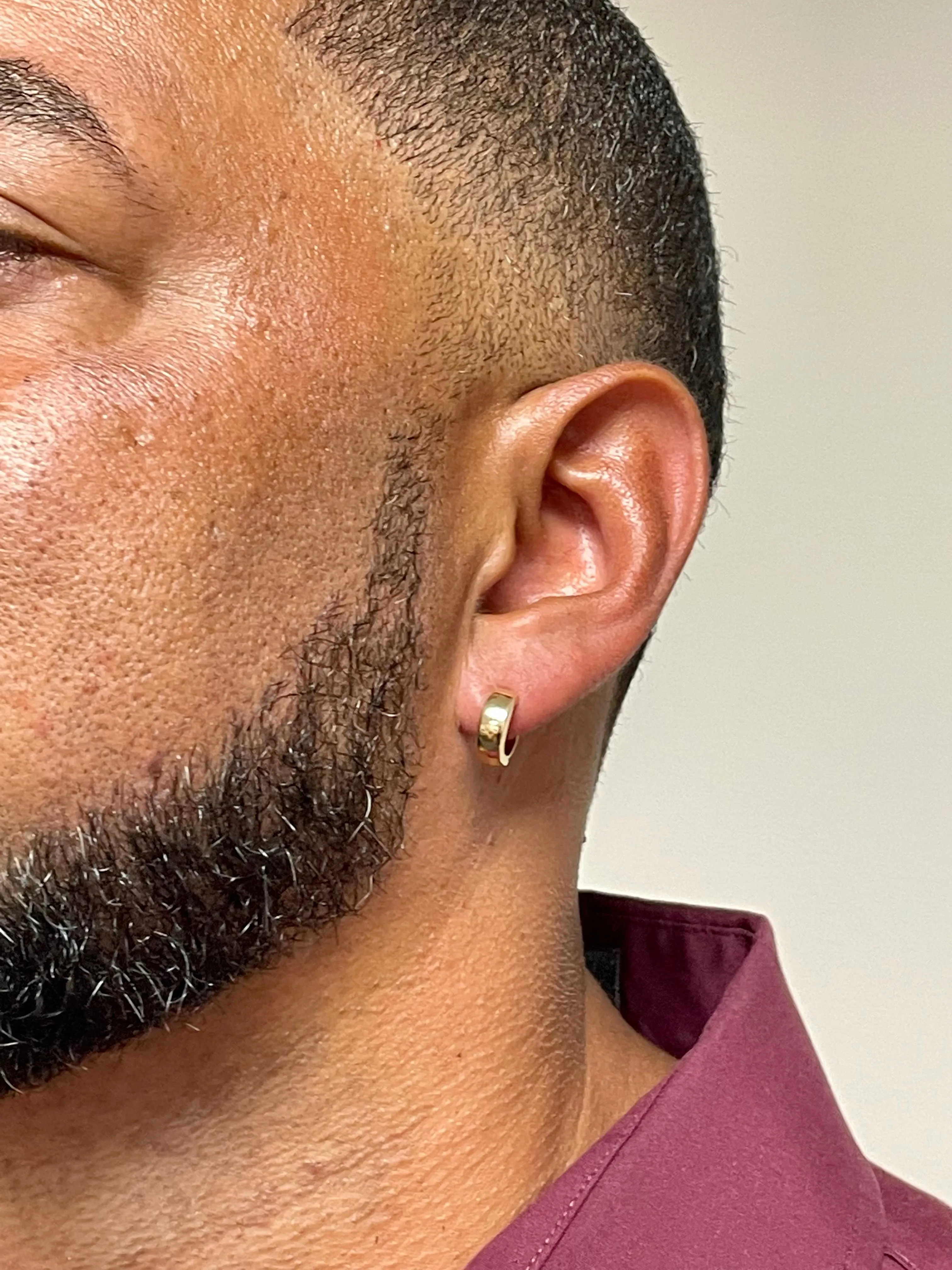 14k Yellow or Rose Gold Hinged Huggie Hoop Earrings (5mm), 1/2 inch (13mm)