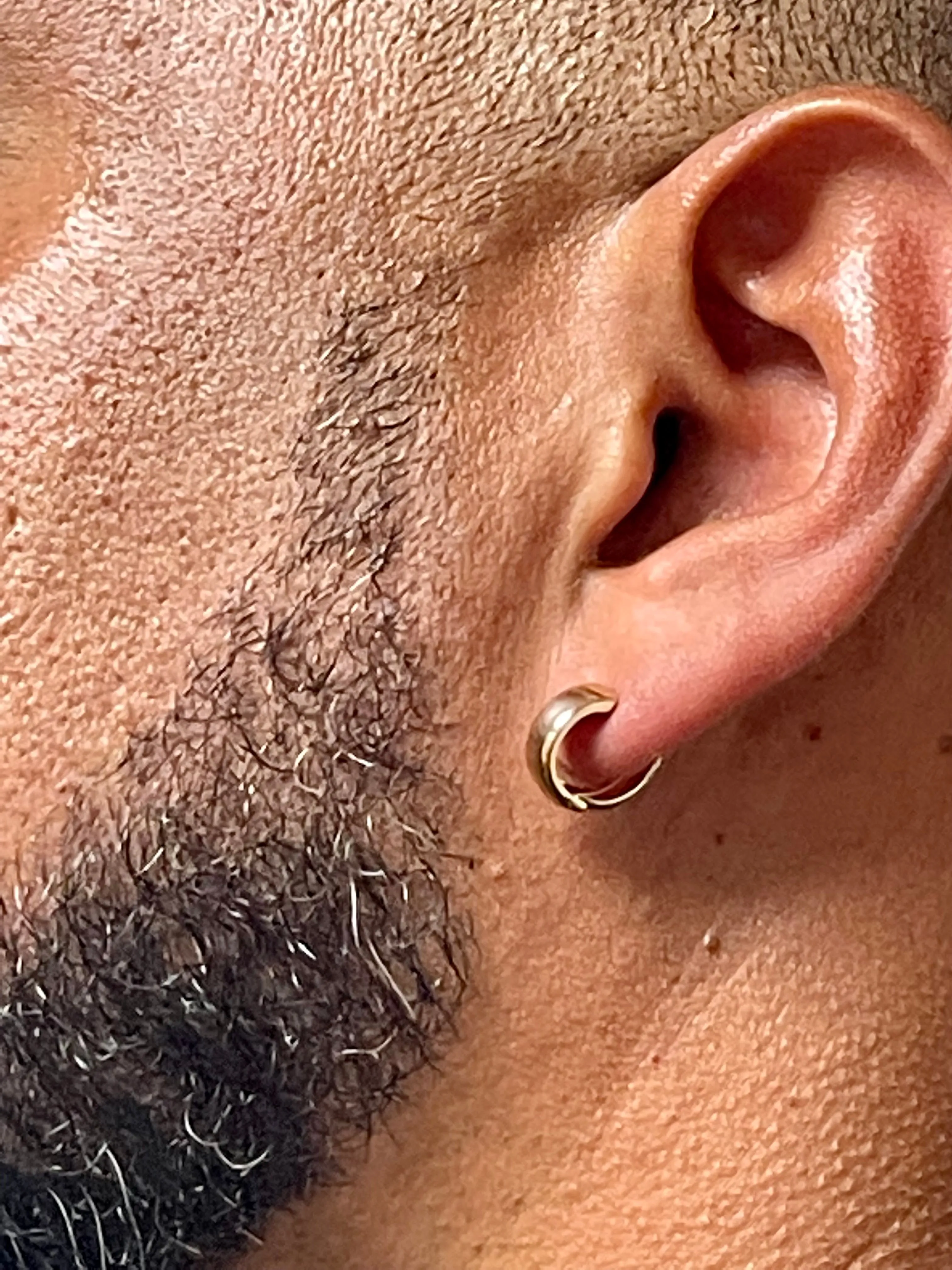 14k Yellow or Rose Gold Hinged Huggie Hoop Earrings (5mm), 1/2 inch (13mm)