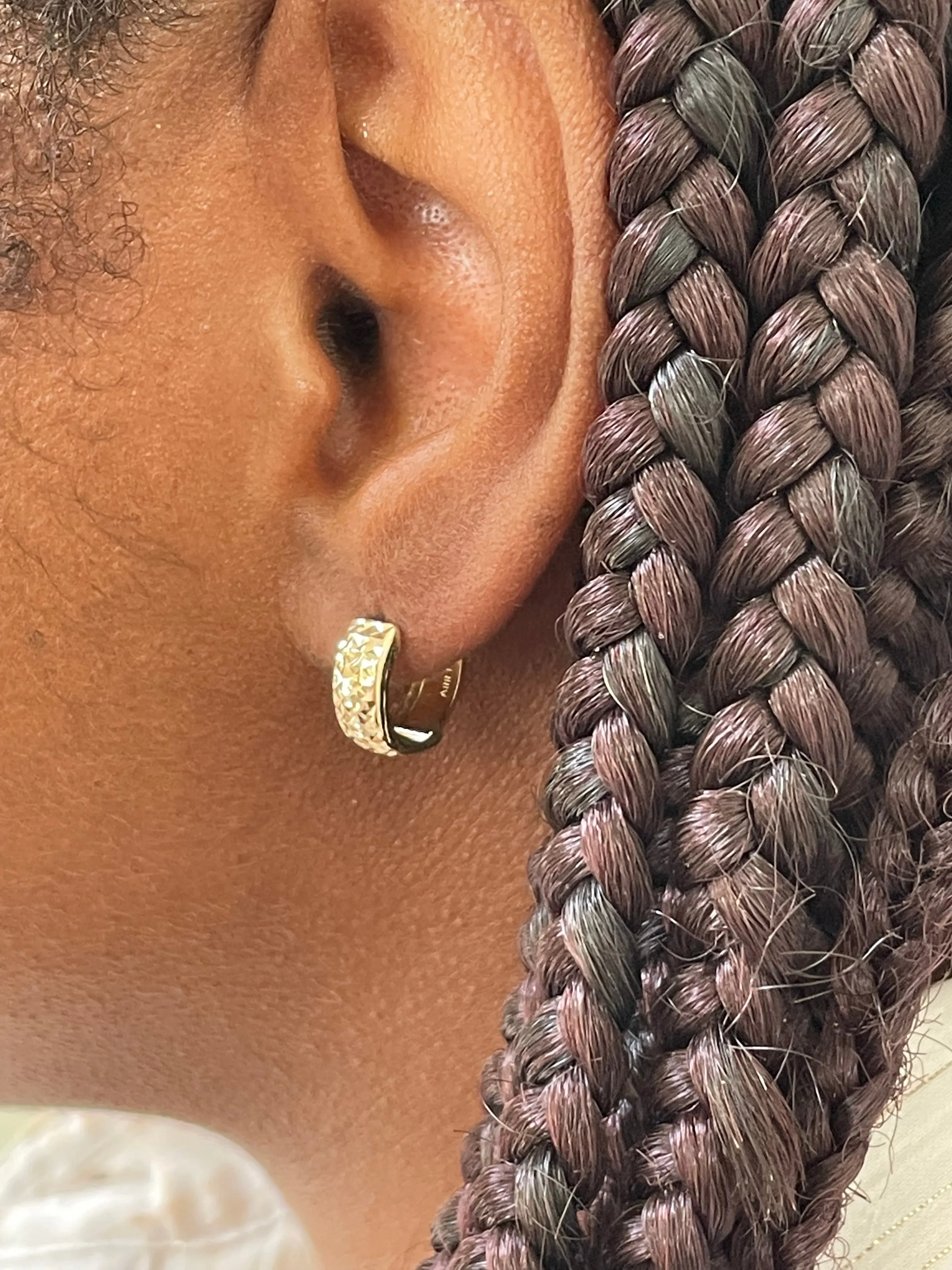 14k Yellow or Rose Gold Hinged Huggie Hoop Earrings (5mm), 1/2 inch (13mm)