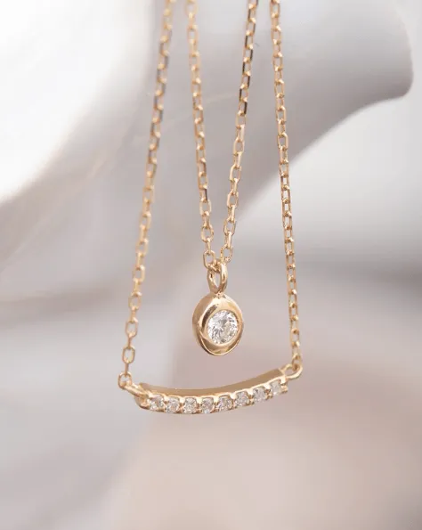 14kt Gold Magma Single Diamond Necklace