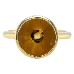 18ct Yellow Gold Earth Grown 3.70ct Round Citrine Ring
