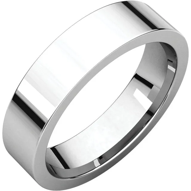 18K Gold 6mm Flat Shape Light Comfort Fit Band