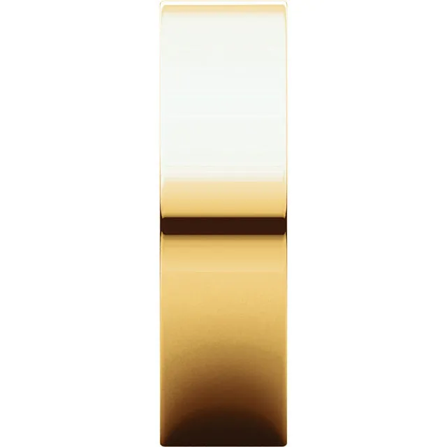 18K Gold 6mm Flat Shape Light Comfort Fit Band