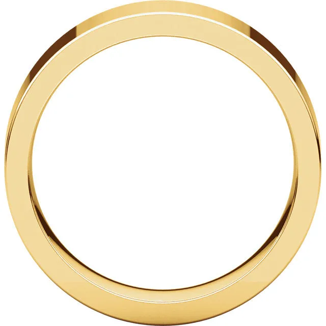 18K Gold 6mm Flat Shape Light Comfort Fit Band