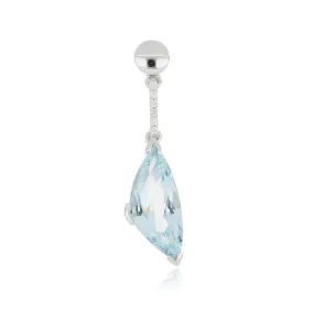 18k White Gold Aquamarine and Diamond Pendant