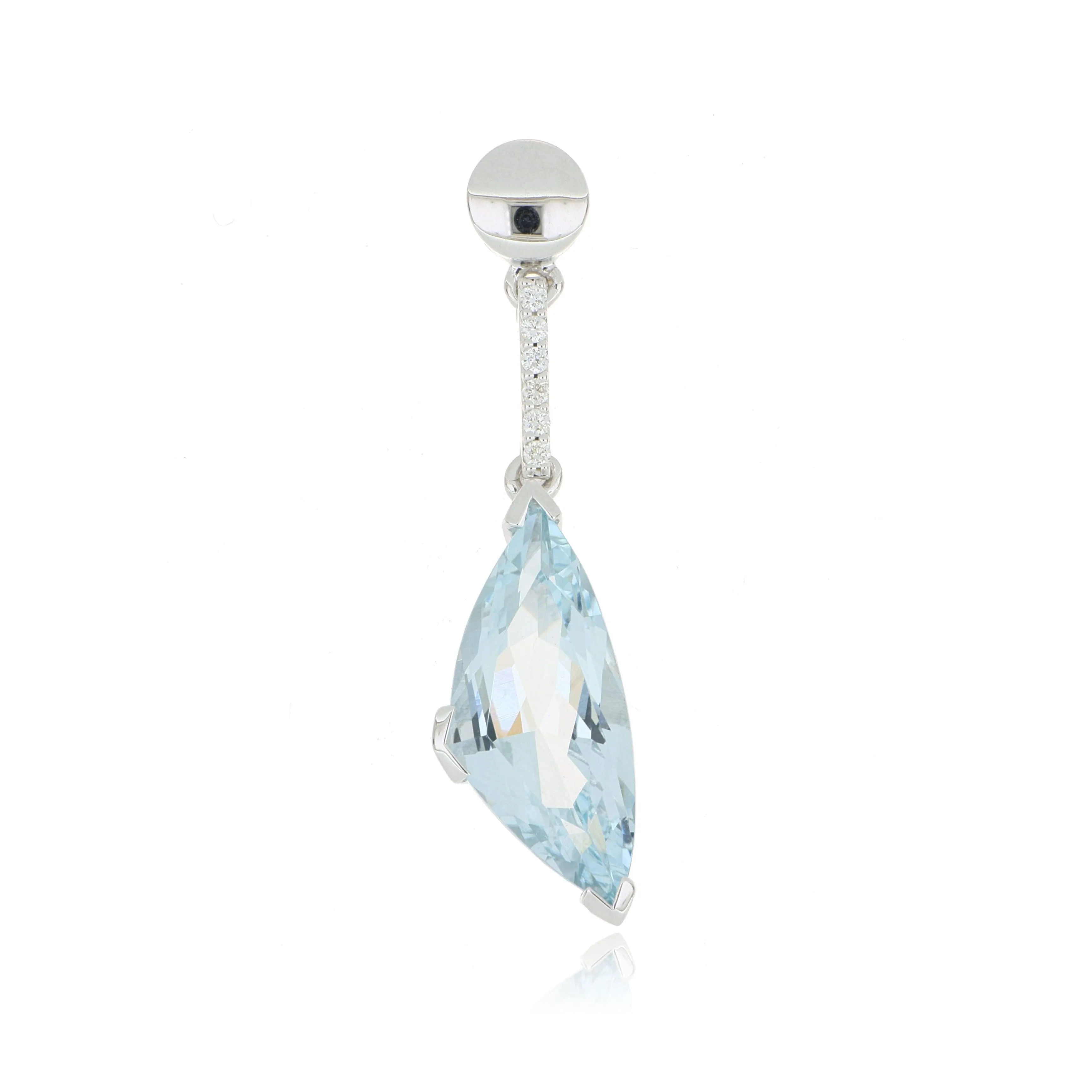 18k White Gold Aquamarine and Diamond Pendant