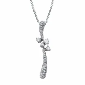 18k White Gold Diamond Free Form Pendant
