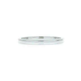 18k White Gold Half Round Wedding Band