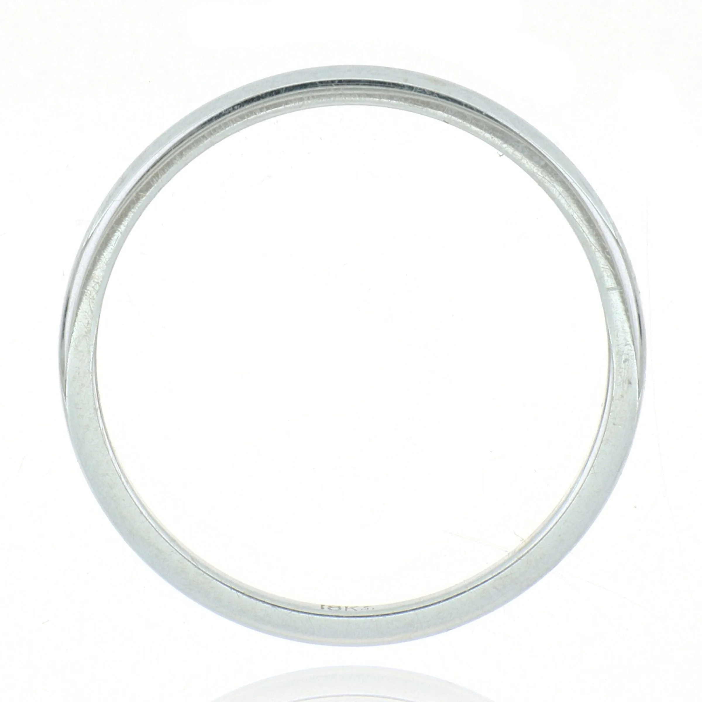 18k White Gold Half Round Wedding Band