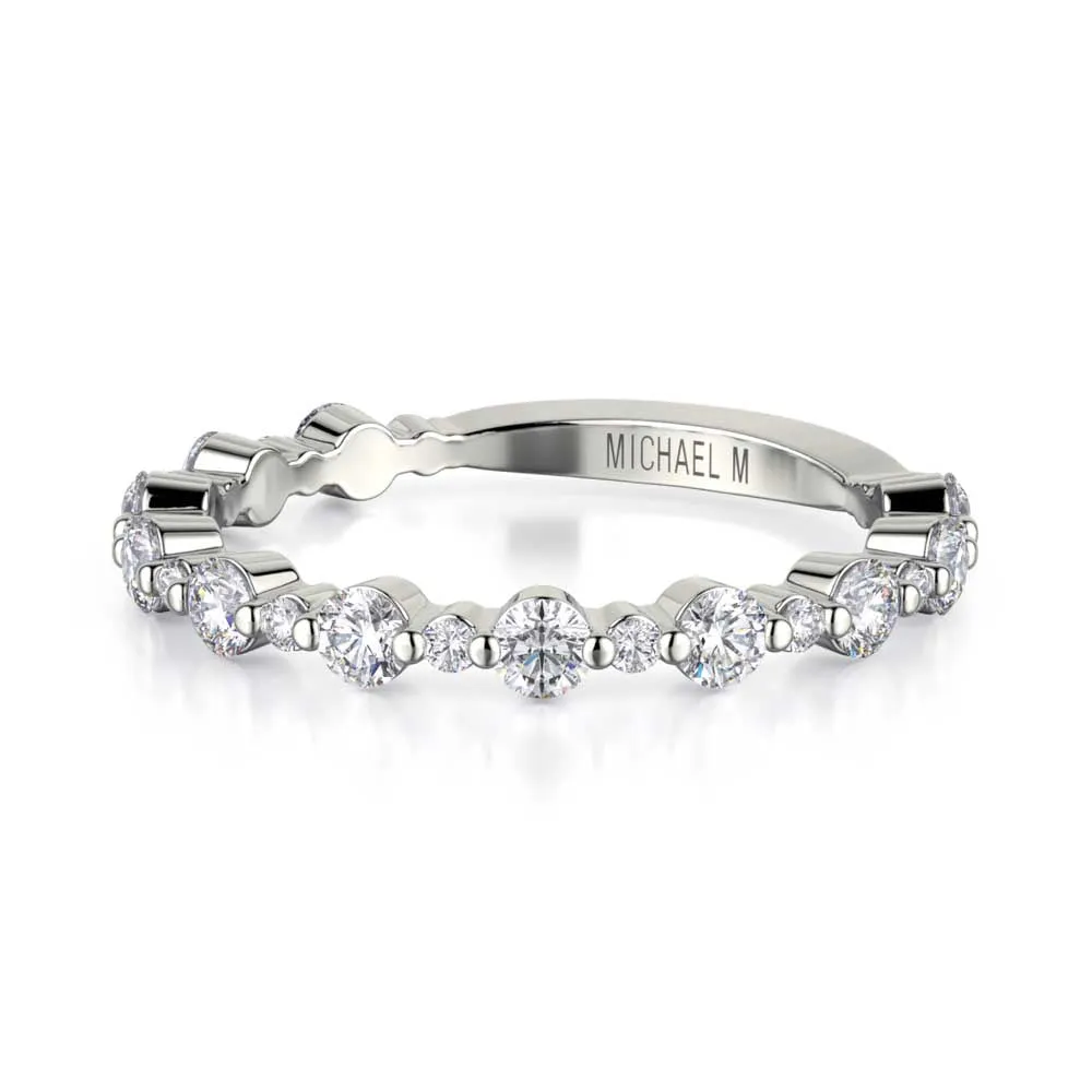 18k White Gold Single Prong Diamond Band
