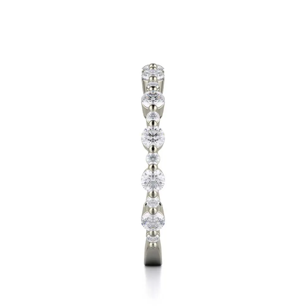 18k White Gold Single Prong Diamond Band