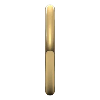 18k Yellow Gold 2 mm Half Round Classic Wedding Band with Brushed Finish