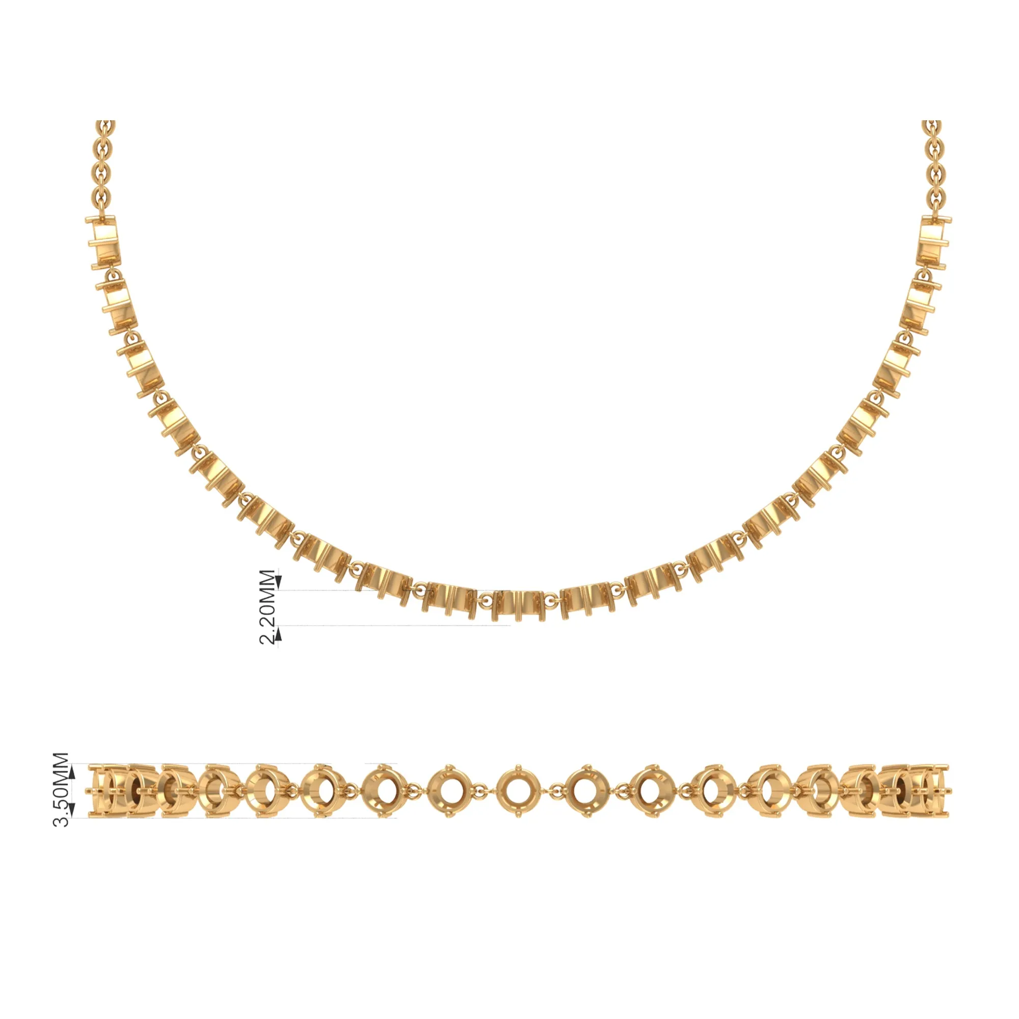 2.25 CT Bezel Set Cubic Zirconia Tennis Bracelet in Gold