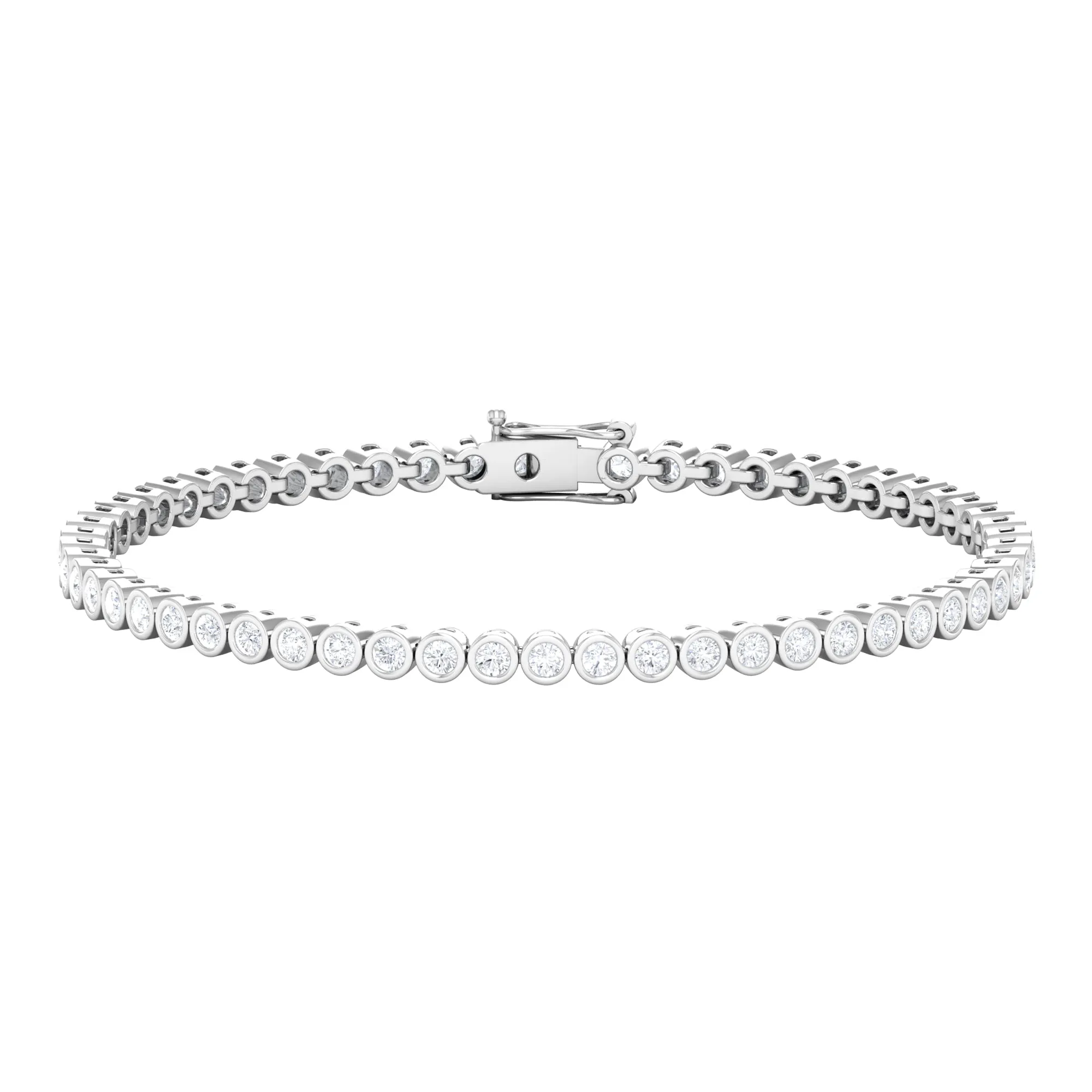2.25 CT Bezel Set Cubic Zirconia Tennis Bracelet in Gold