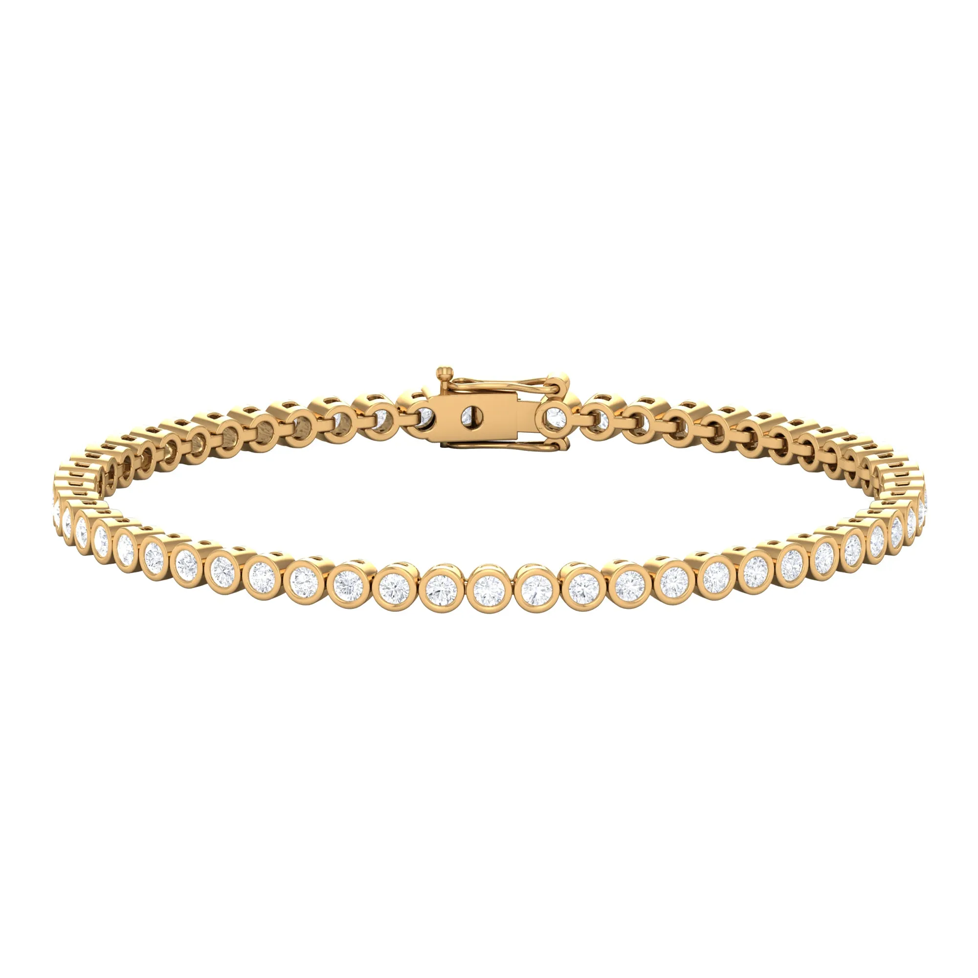 2.25 CT Bezel Set Cubic Zirconia Tennis Bracelet in Gold