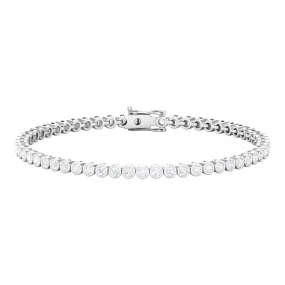 2.25 CT Bezel Set Cubic Zirconia Tennis Bracelet in Gold