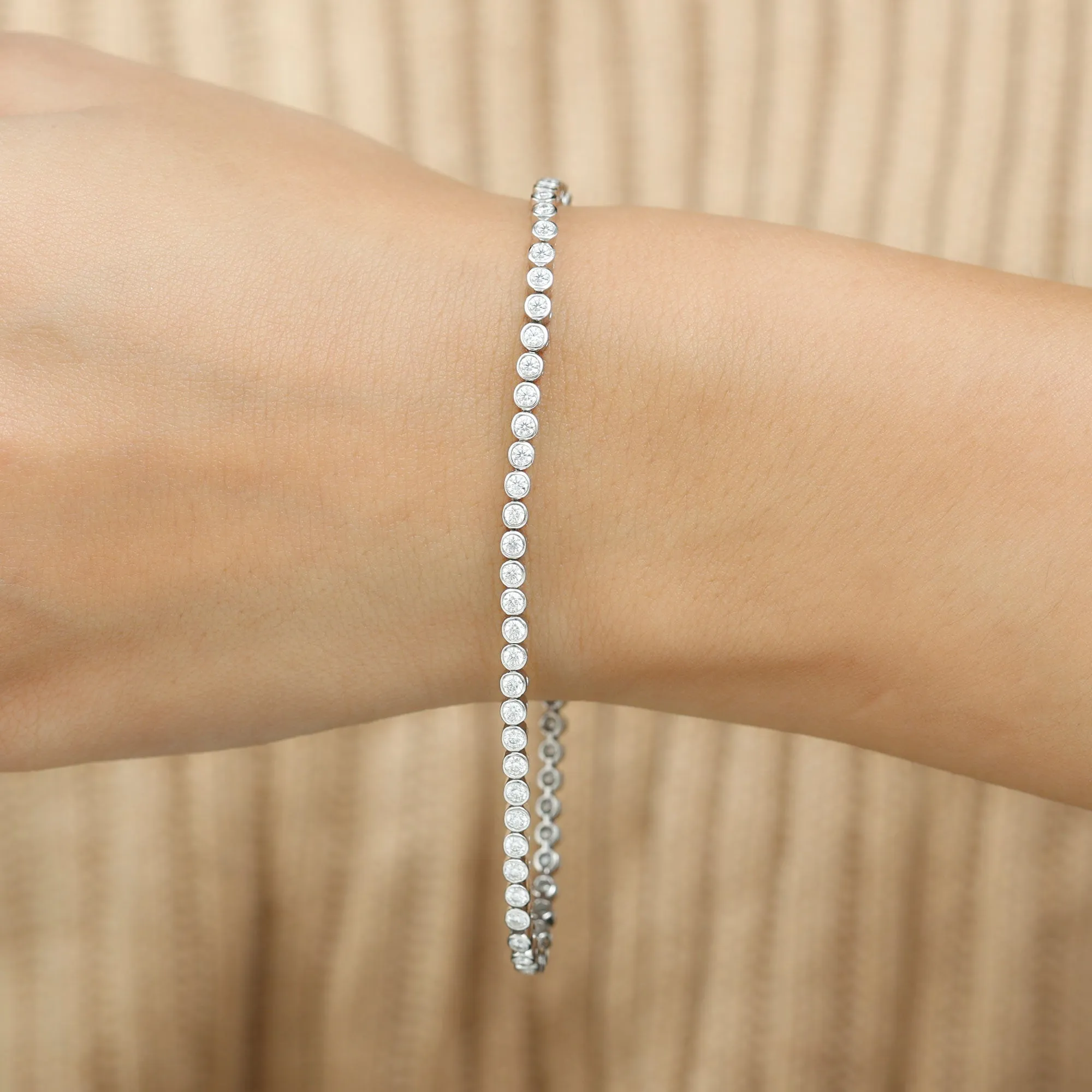 2.25 CT Bezel Set Cubic Zirconia Tennis Bracelet in Gold