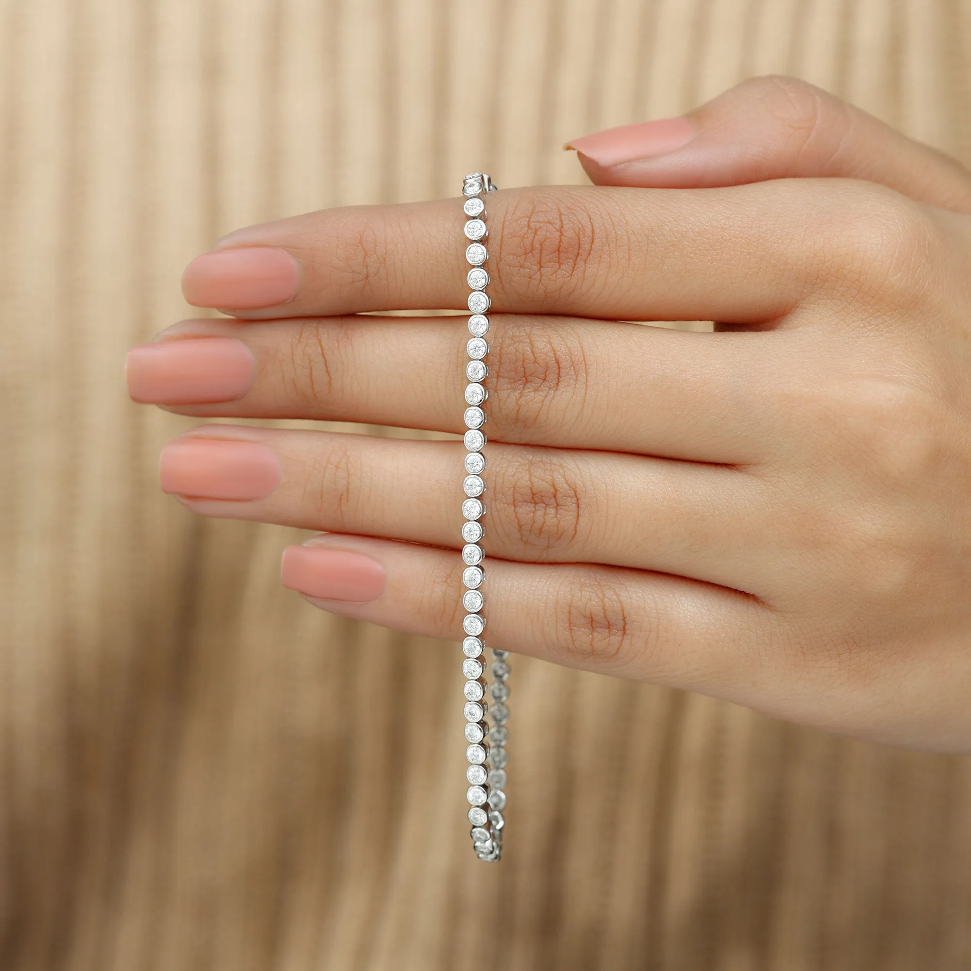 2.25 CT Bezel Set Cubic Zirconia Tennis Bracelet in Gold