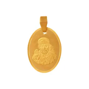22k Gold Pendant With An Oval Shape And A Sai Baba Imagery Embedded Within