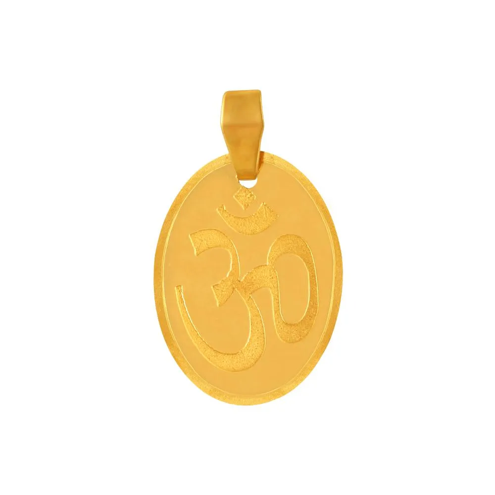 22k Gold Pendant With An Oval Shape And A Sai Baba Imagery Embedded Within