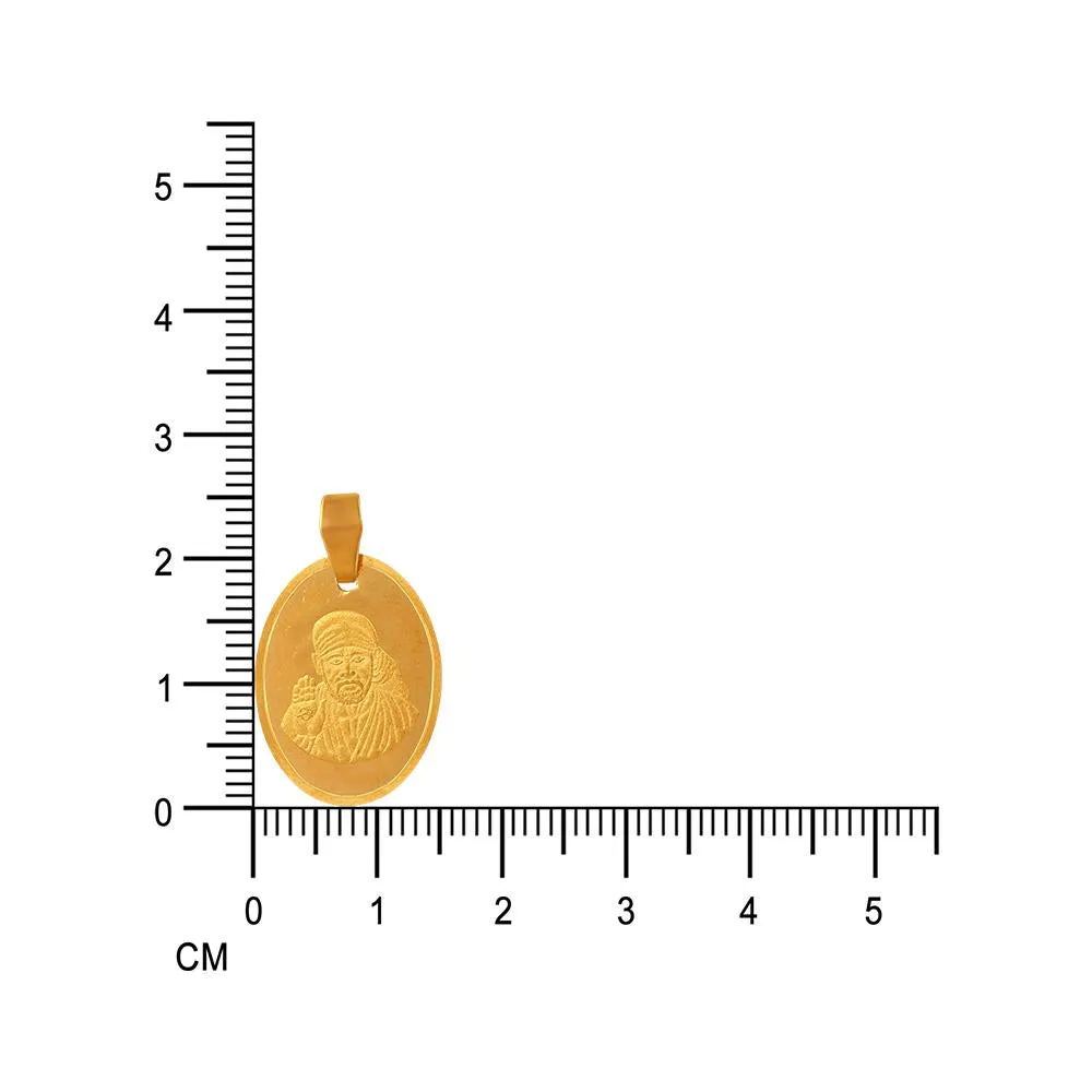 22k Gold Pendant With An Oval Shape And A Sai Baba Imagery Embedded Within