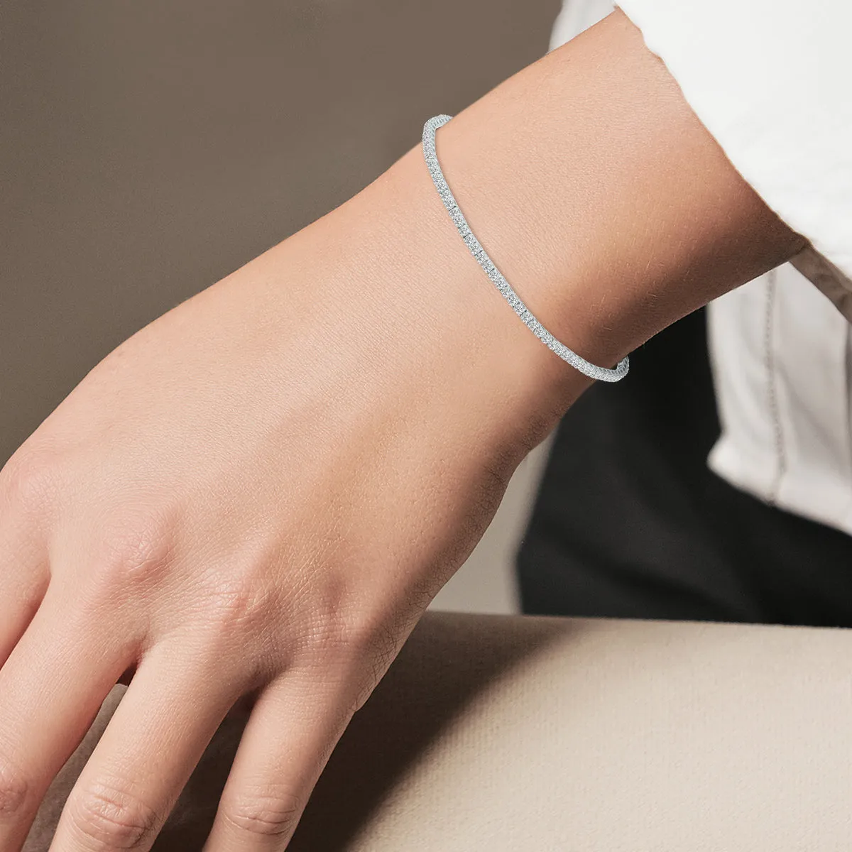 3 Carat Tw Lab Grown Diamond Tennis Bracelet In 14K White Gold