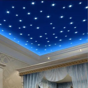 3D Glowing Star Stickers - 100 Pieces