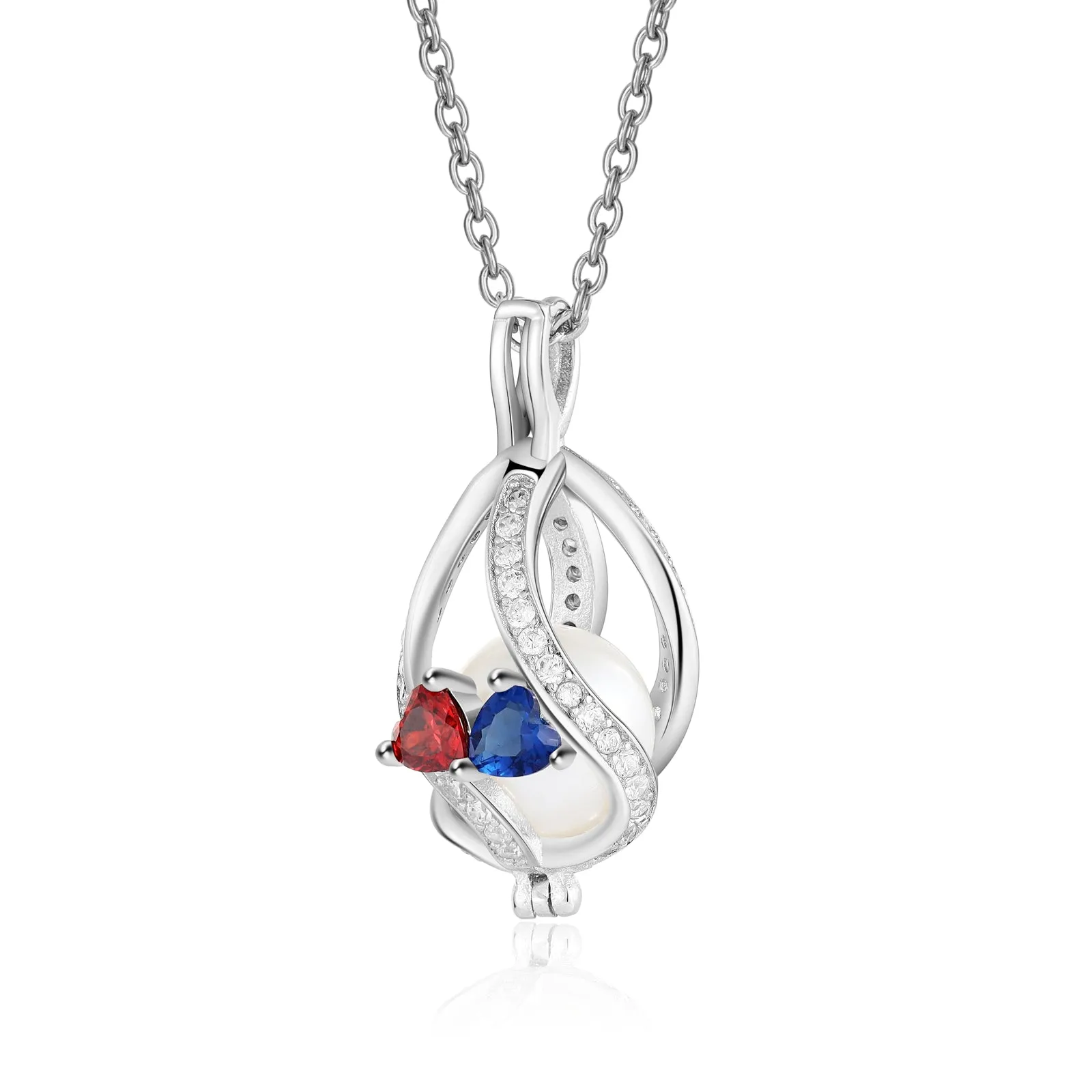 4FunGift® Love's Embrace Women's Pearl Necklace Gift for Girlfriend/Wife