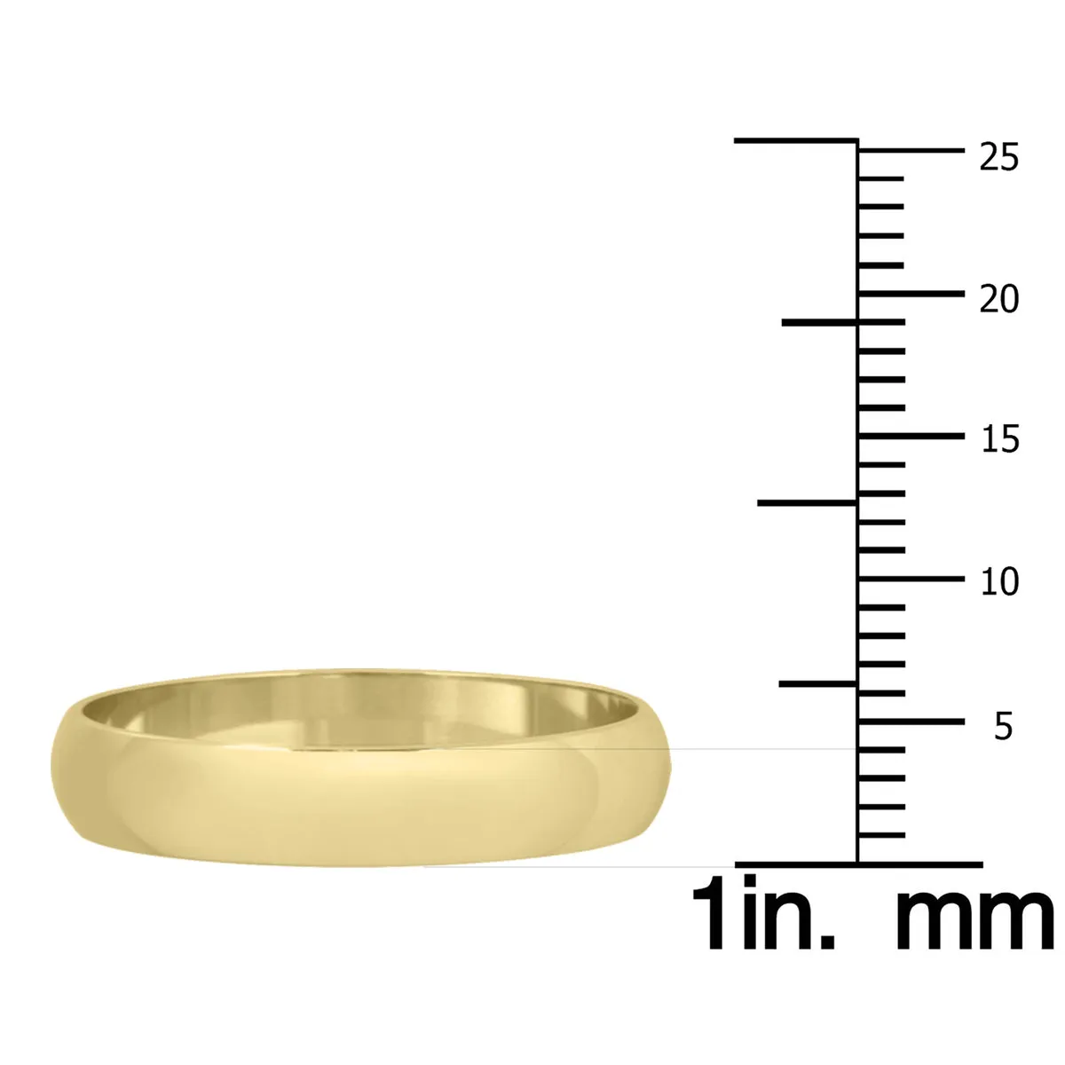 4Mm Domed Wedding Band In 10K Yellow Gold