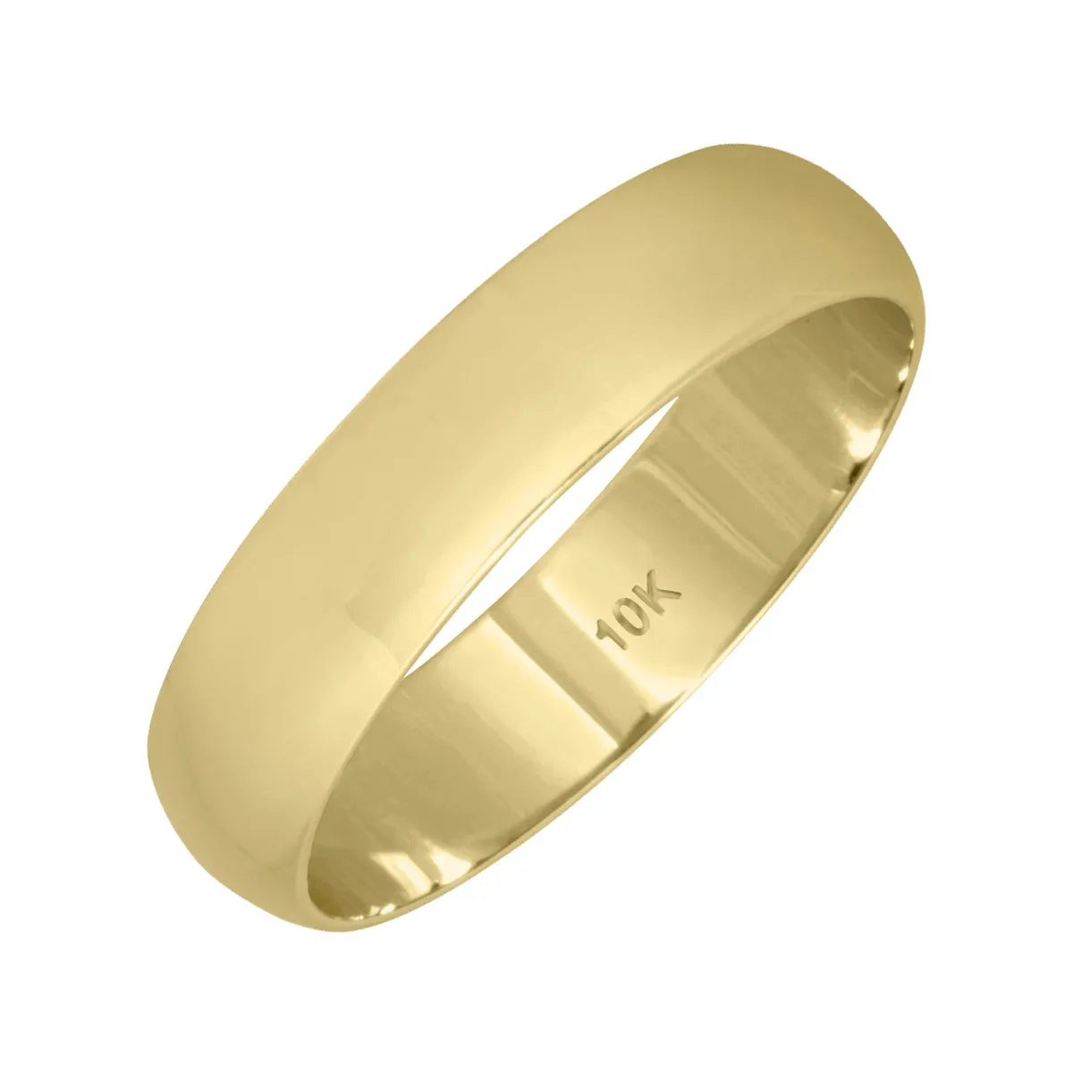 4Mm Domed Wedding Band In 10K Yellow Gold