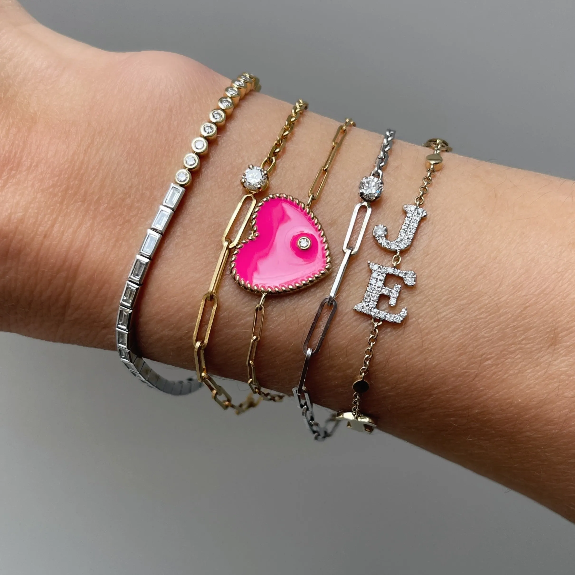 50/50 Round & Baguette Diamond Tennis Bracelet
