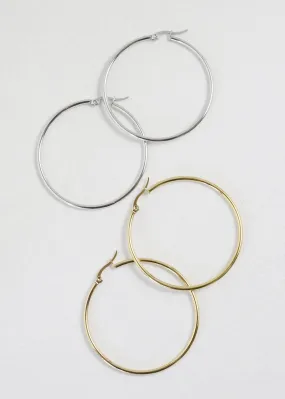 50mm Stainless Steel Hoop Earring