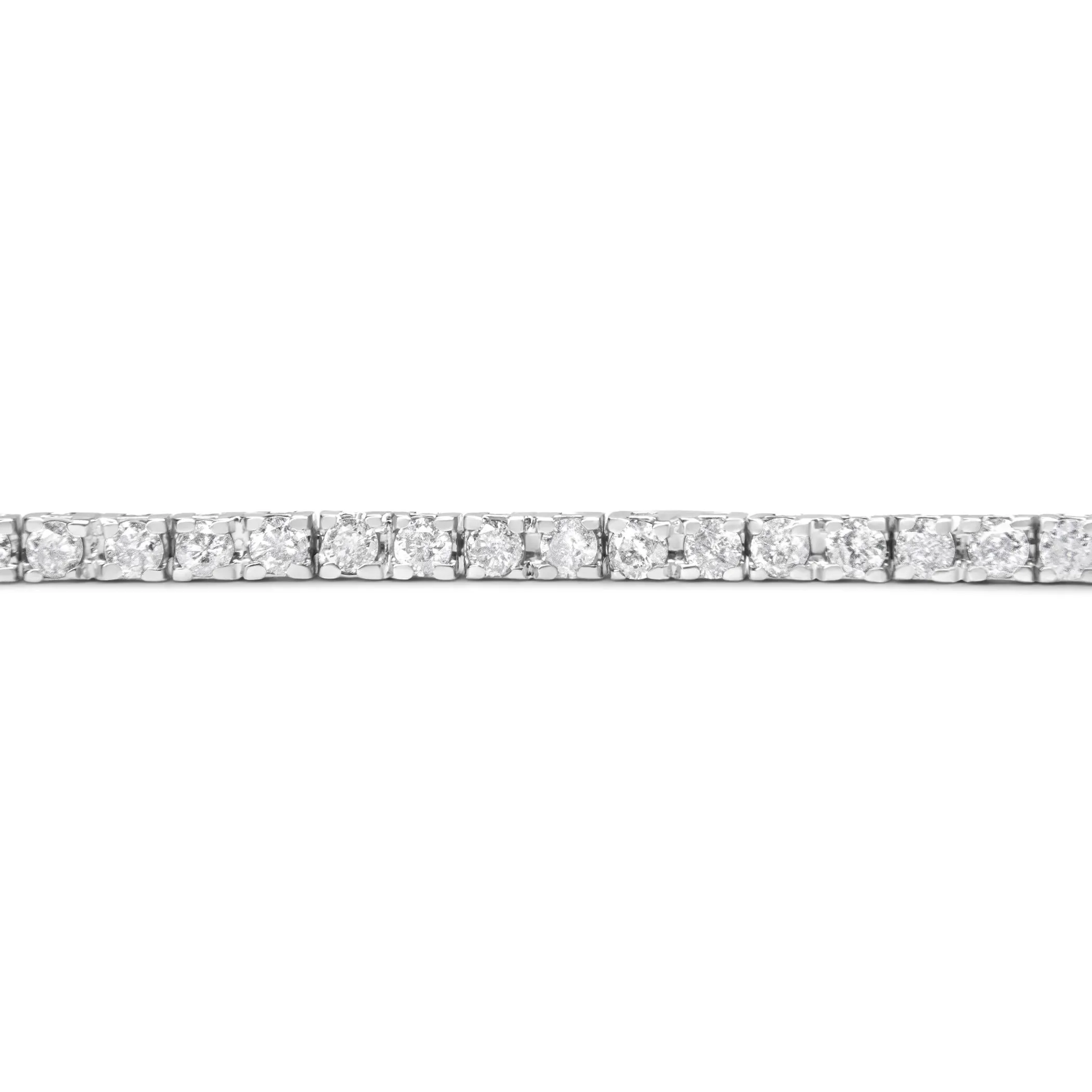 .925 Sterling Silver 2.0 Cttw Diamond Classic Link Tennis Bracelet (I-J Color, I2-I3 Clarity) - 7-1/4"