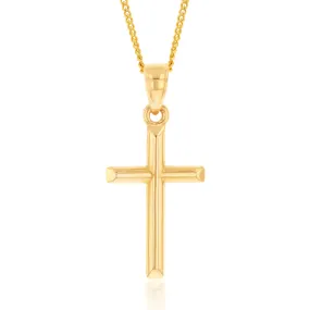 9ct Yellow Gold Silverfilled Cross Pendant