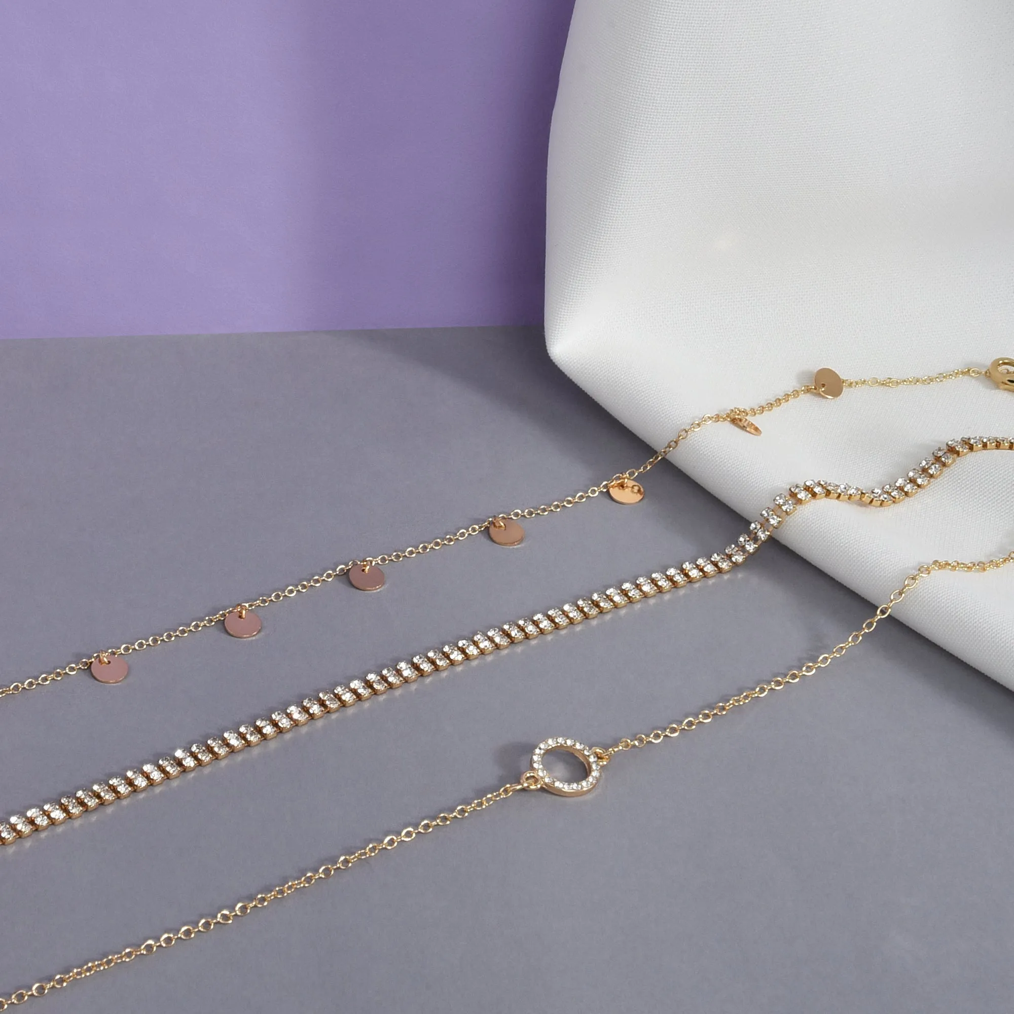 Accessorize London Women's Set Of 3 Sparkle Choker Necklace