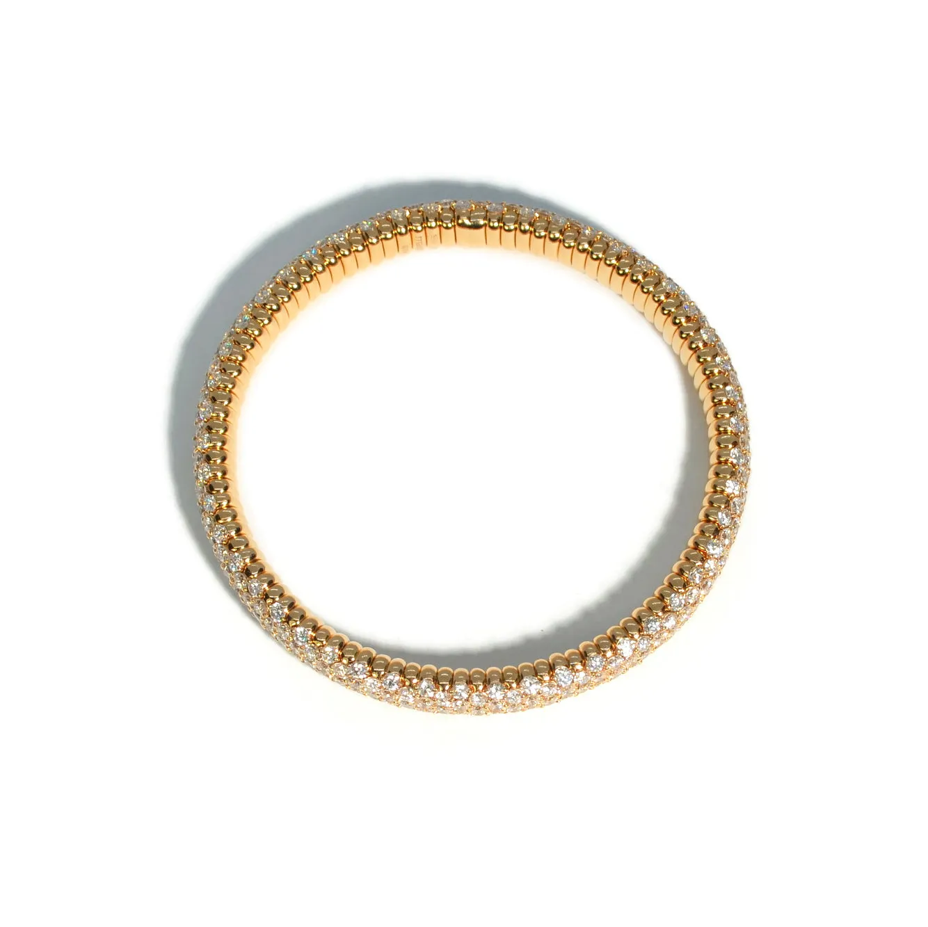 AFJ Diamond Collection - Flexible Bracelet with Diamonds, 18k Yellow Gold