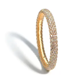 AFJ Diamond Collection - Flexible Bracelet with Diamonds, 18k Yellow Gold