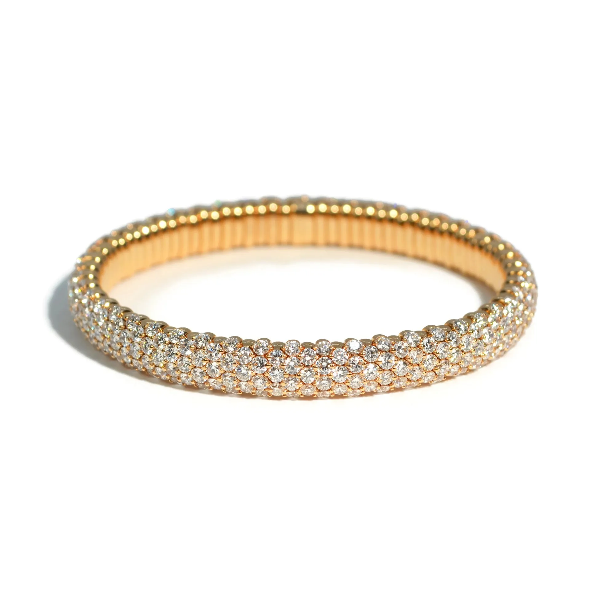 AFJ Diamond Collection - Flexible Bracelet with Diamonds, 18k Yellow Gold